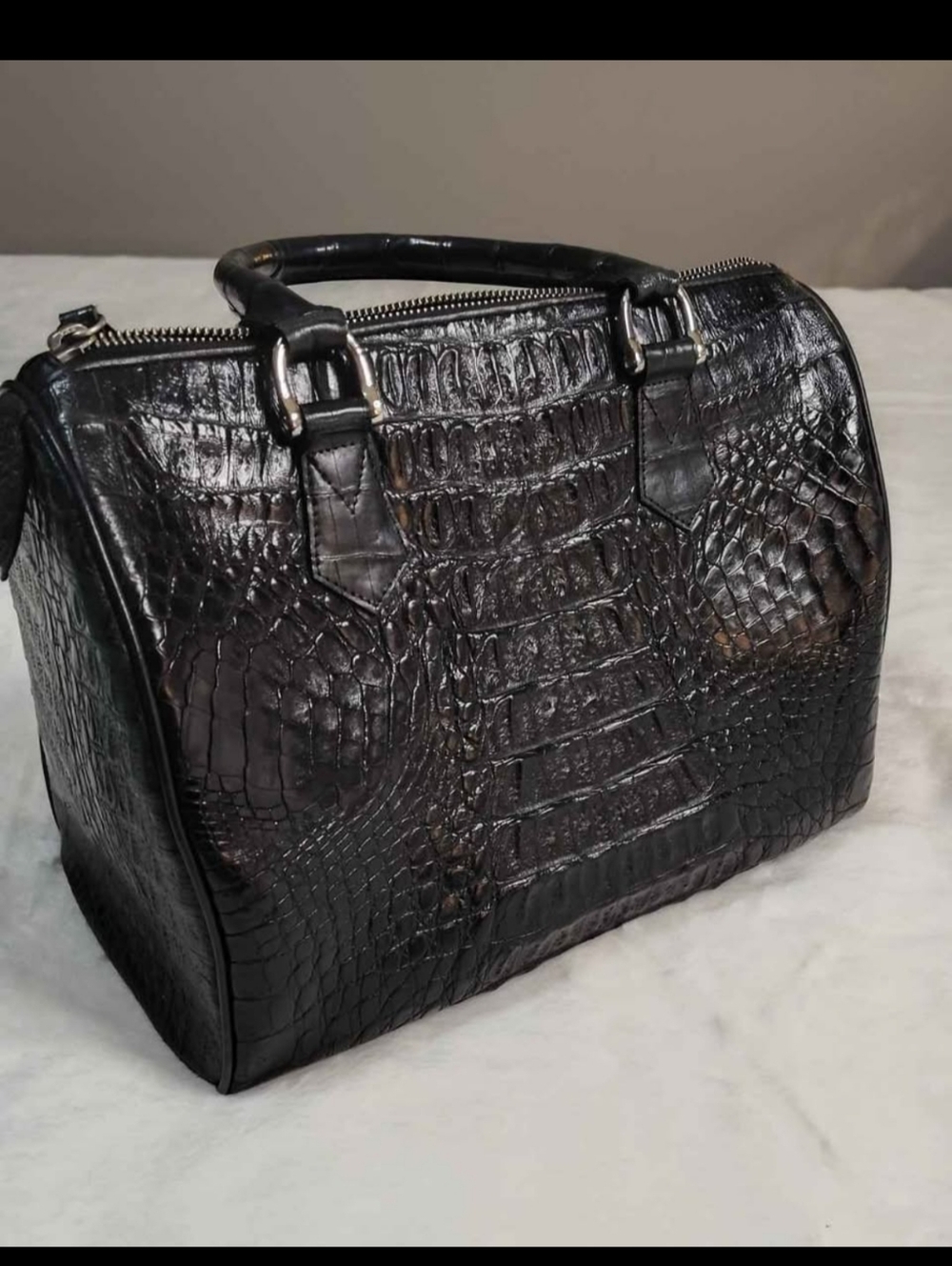 Genuine Crocodile Satchel Bag - Picture 8 of 11